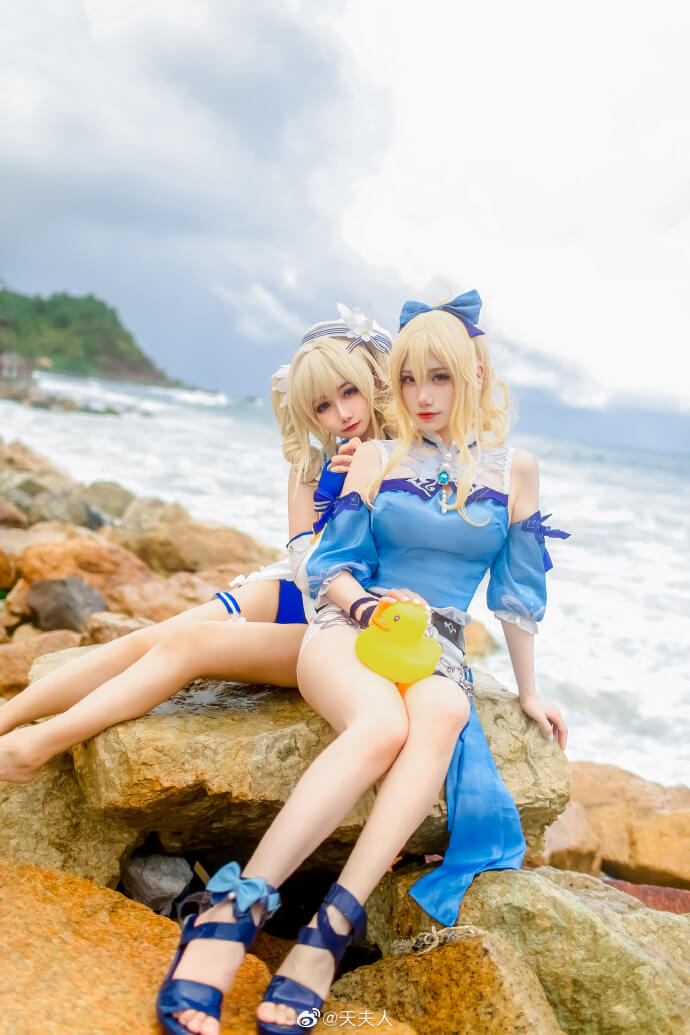 【COS正片】原神 芭芭拉和琴泳装夏日cos Momoko葵葵&天夫人 - 第7张 - 机器猫次元